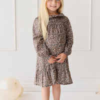 Organic Cotton Ivy Dress - Winter Moonless Night Childrens Dress from Jamie Kay NZ