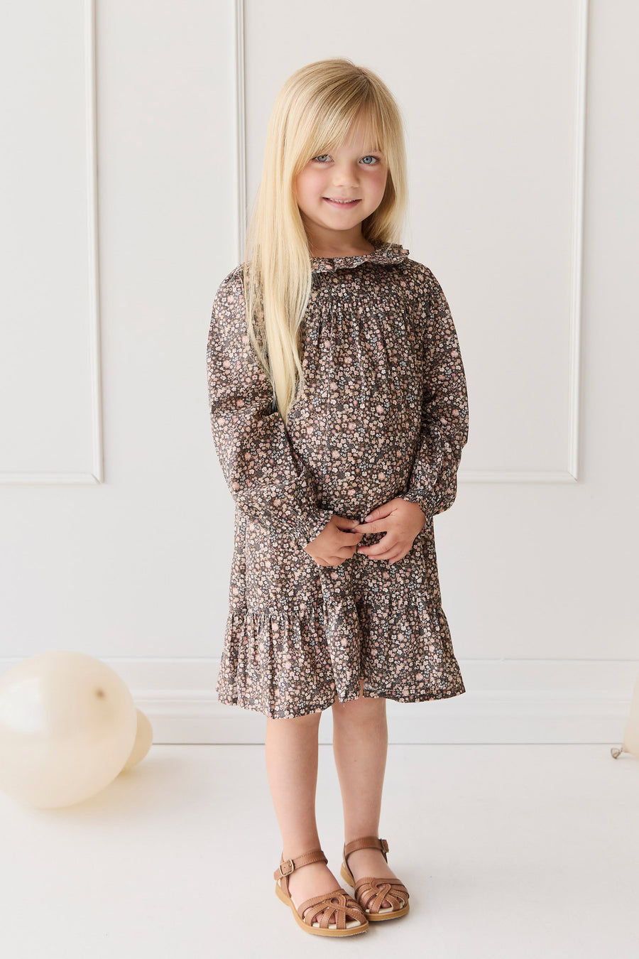 Organic Cotton Ivy Dress - Winter Moonless Night Childrens Dress from Jamie Kay NZ