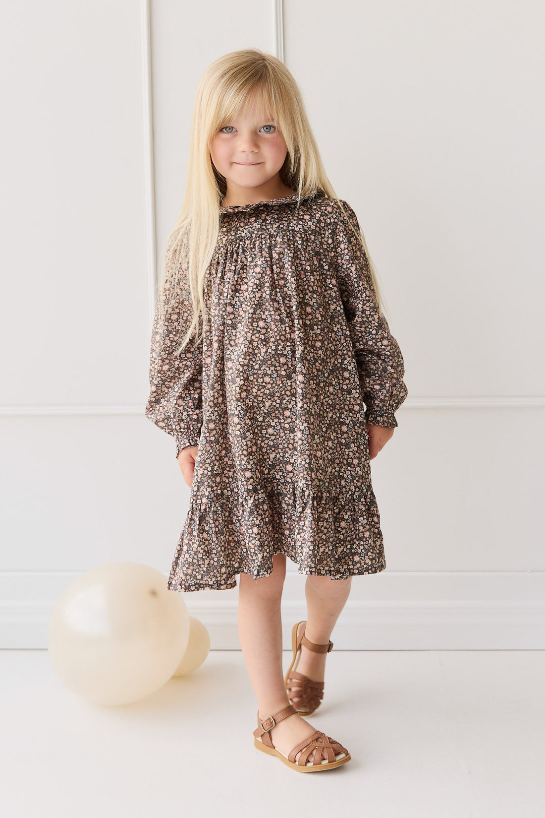 Organic Cotton Ivy Dress - Winter Moonless Night Childrens Dress from Jamie Kay NZ