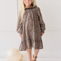 Organic Cotton Ivy Dress - Winter Moonless Night Childrens Dress from Jamie Kay NZ