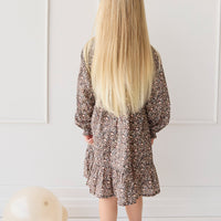 Organic Cotton Ivy Dress - Winter Moonless Night Childrens Dress from Jamie Kay NZ