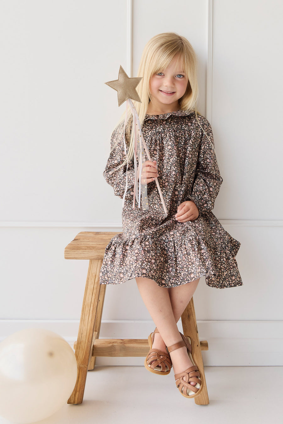 Organic Cotton Ivy Dress - Winter Moonless Night Childrens Dress from Jamie Kay NZ