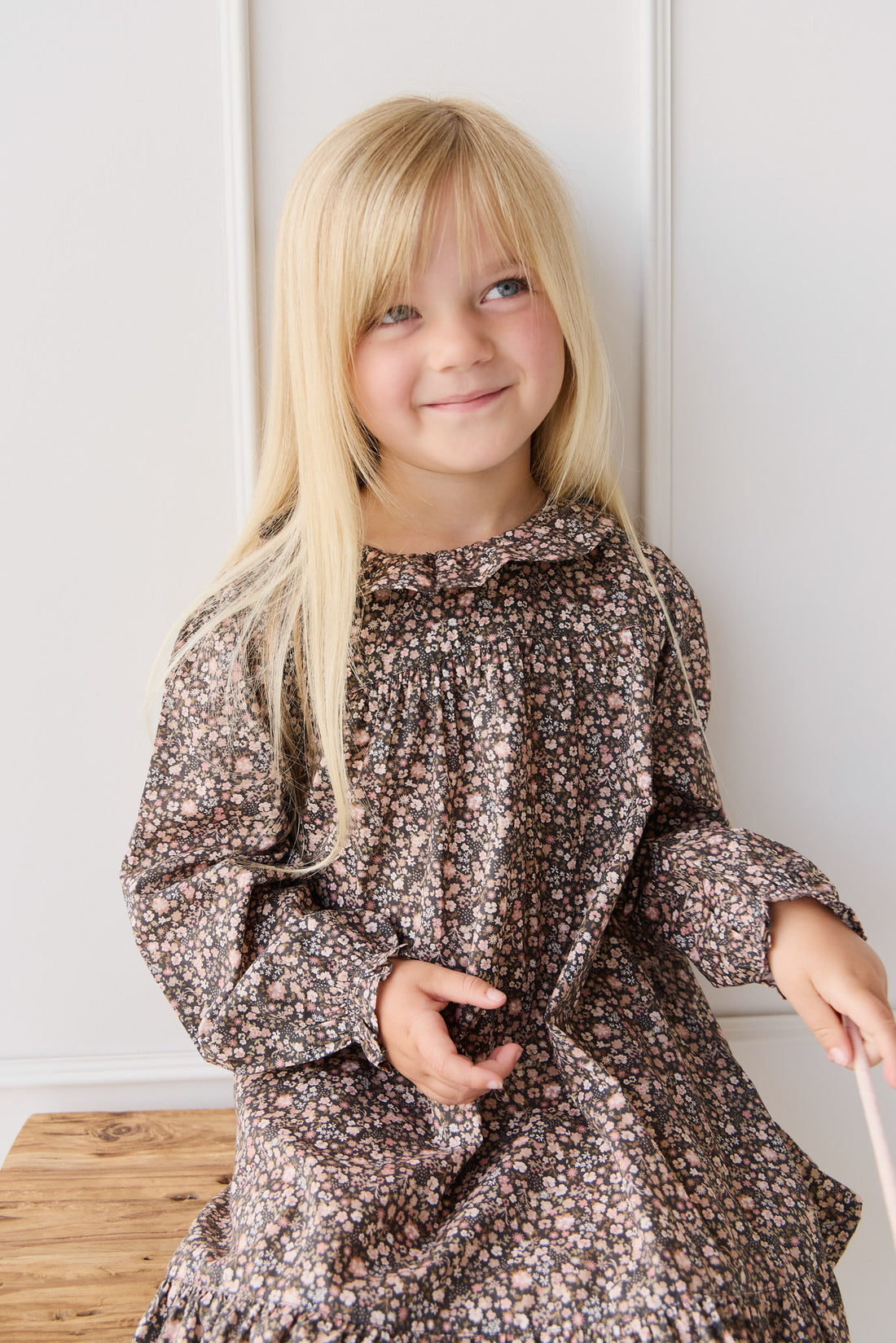 Organic Cotton Ivy Dress - Winter Moonless Night Childrens Dress from Jamie Kay NZ