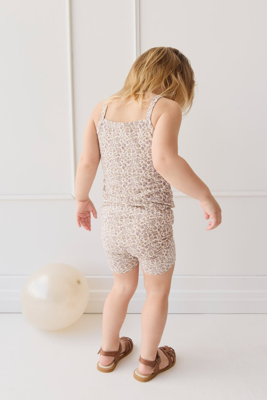 Organic Cotton Modal Singlet - Amber Eggnog Childrens Singlet from Jamie Kay NZ