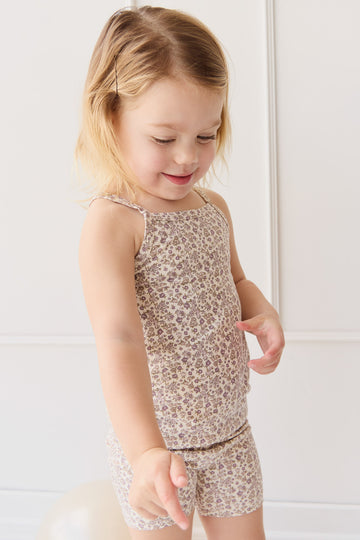 Organic Cotton Modal Singlet - Amber Eggnog Childrens Singlet from Jamie Kay NZ