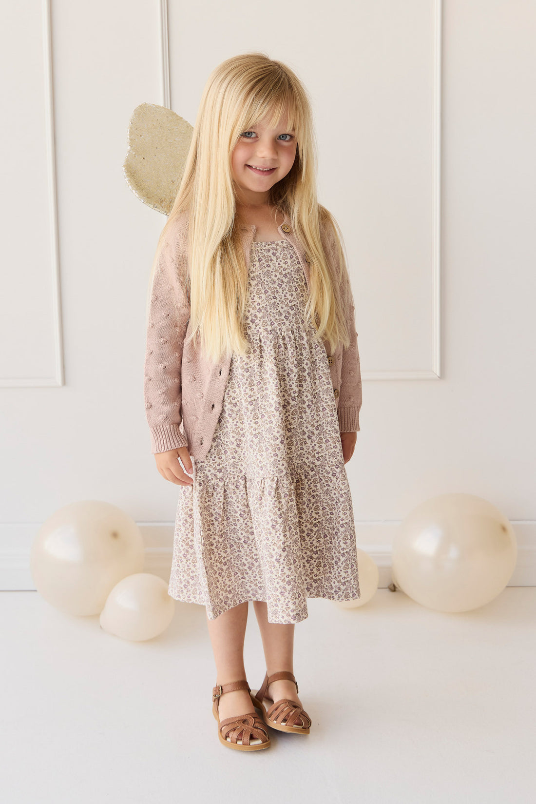 Organic Cotton Modal Matilda Dress - Amber Eggnog Childrens Dress from Jamie Kay NZ