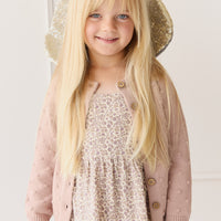 Dotty Cardigan - Dusky Rose Childrens Cardigan from Jamie Kay NZ