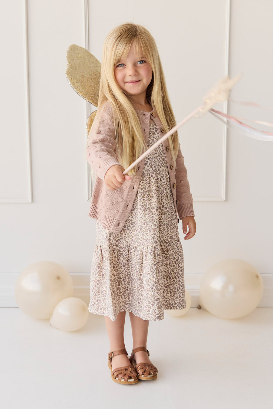 Organic Cotton Modal Matilda Dress - Amber Eggnog Childrens Dress from Jamie Kay NZ