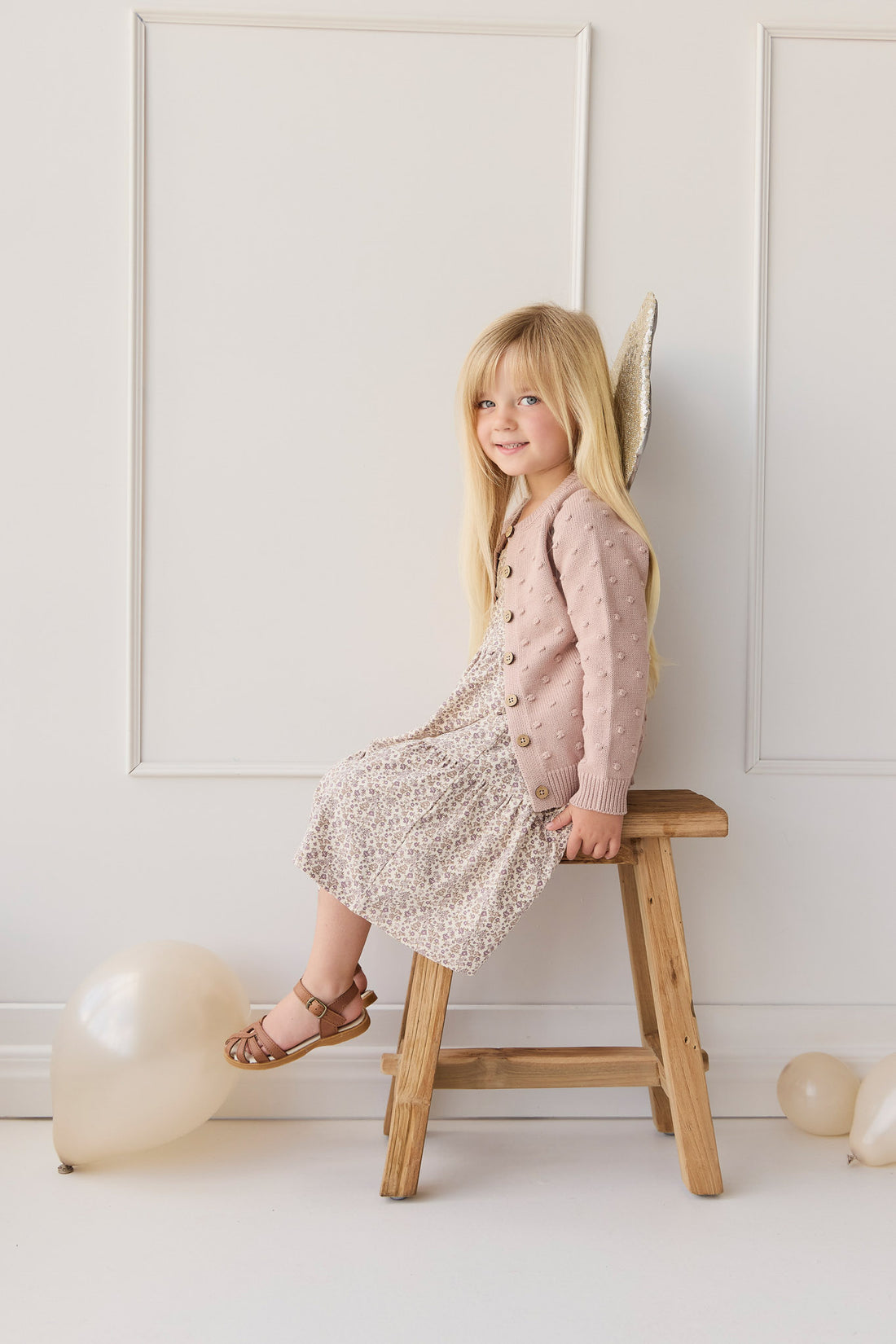 Organic Cotton Modal Matilda Dress - Amber Eggnog Childrens Dress from Jamie Kay NZ