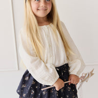 Organic Cotton Muslin Heather Blouse - Parchment Childrens top from Jamie Kay NZ