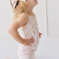 Organic Cotton Singlet - Sweet Pea Floral Childrens Singlet from Jamie Kay NZ