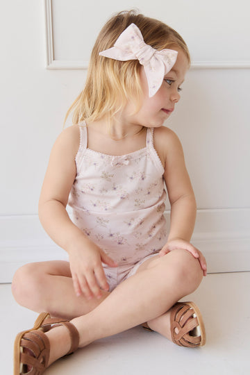 Organic Cotton Bow - Sweet Pea Floral Childrens Bow from Jamie Kay NZ