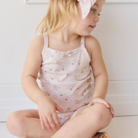 Organic Cotton Singlet - Sweet Pea Floral Childrens Singlet from Jamie Kay NZ