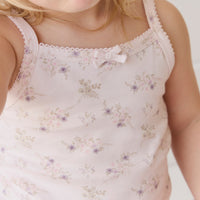 Organic Cotton Singlet - Sweet Pea Floral Childrens Singlet from Jamie Kay NZ