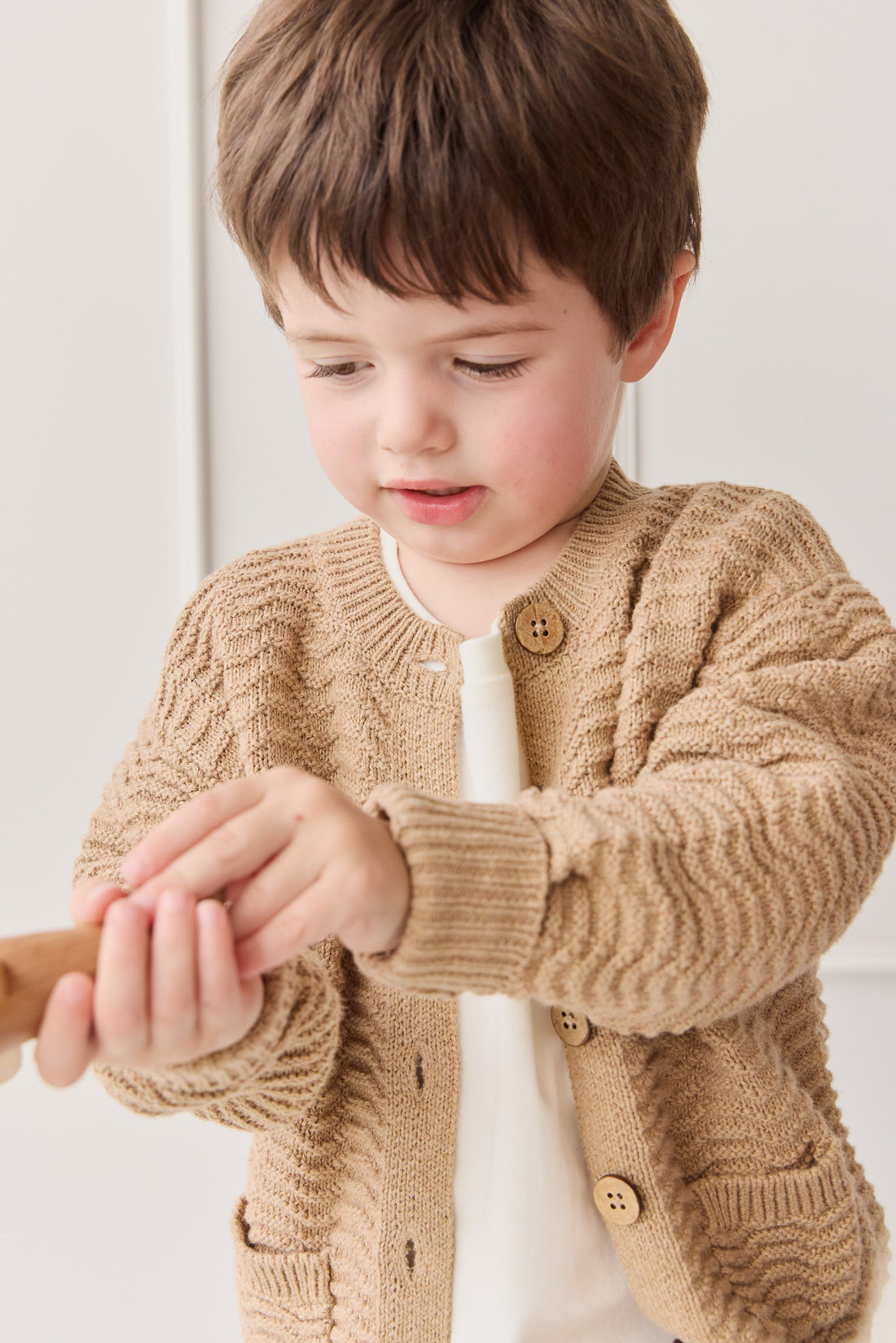 Maverick Cardigan - Toffee Marle Childrens Cardigan from Jamie Kay NZ