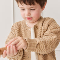 Maverick Cardigan - Toffee Marle Childrens Cardigan from Jamie Kay NZ