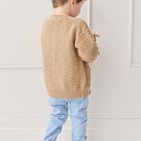 Maverick Cardigan - Toffee Marle Childrens Cardigan from Jamie Kay NZ