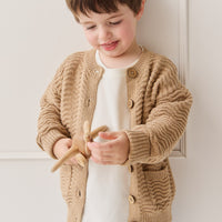 Maverick Cardigan - Toffee Marle Childrens Cardigan from Jamie Kay NZ