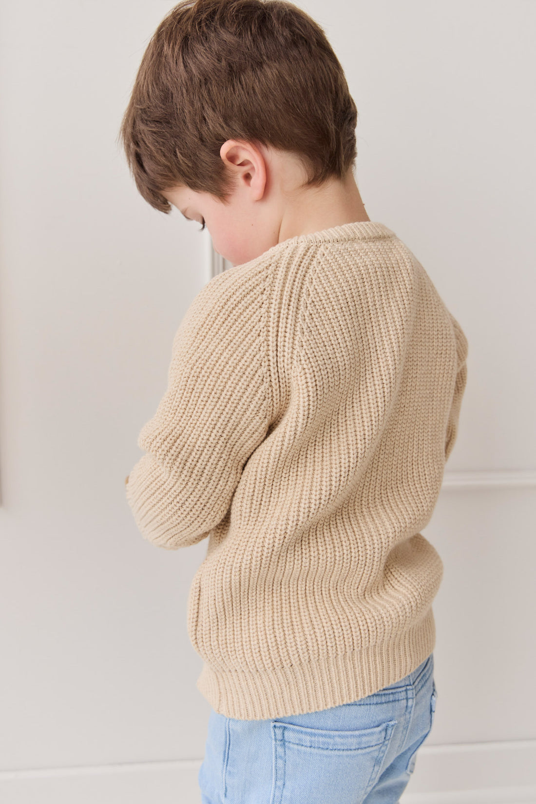 Max Cardigan - Oatmeal Marle Childrens Cardigan from Jamie Kay NZ