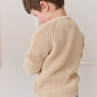 Max Cardigan - Oatmeal Marle Childrens Cardigan from Jamie Kay NZ