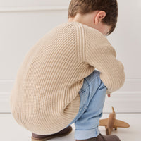 Max Cardigan - Oatmeal Marle Childrens Cardigan from Jamie Kay NZ