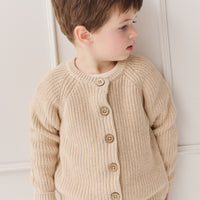 Max Cardigan - Oatmeal Marle Childrens Cardigan from Jamie Kay NZ