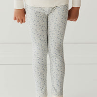 Organic Cotton Everyday Legging - Claudette Pearl Blue Childrens Legging from Jamie Kay NZ