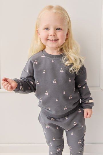 Organic Cotton Bobbie Sweatshirt - Cherry Love Lava Childrens Top from Jamie Kay NZ