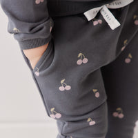 Organic Cotton Morgan Track Pant - Cherry Love Lava Childrens Pant from Jamie Kay NZ