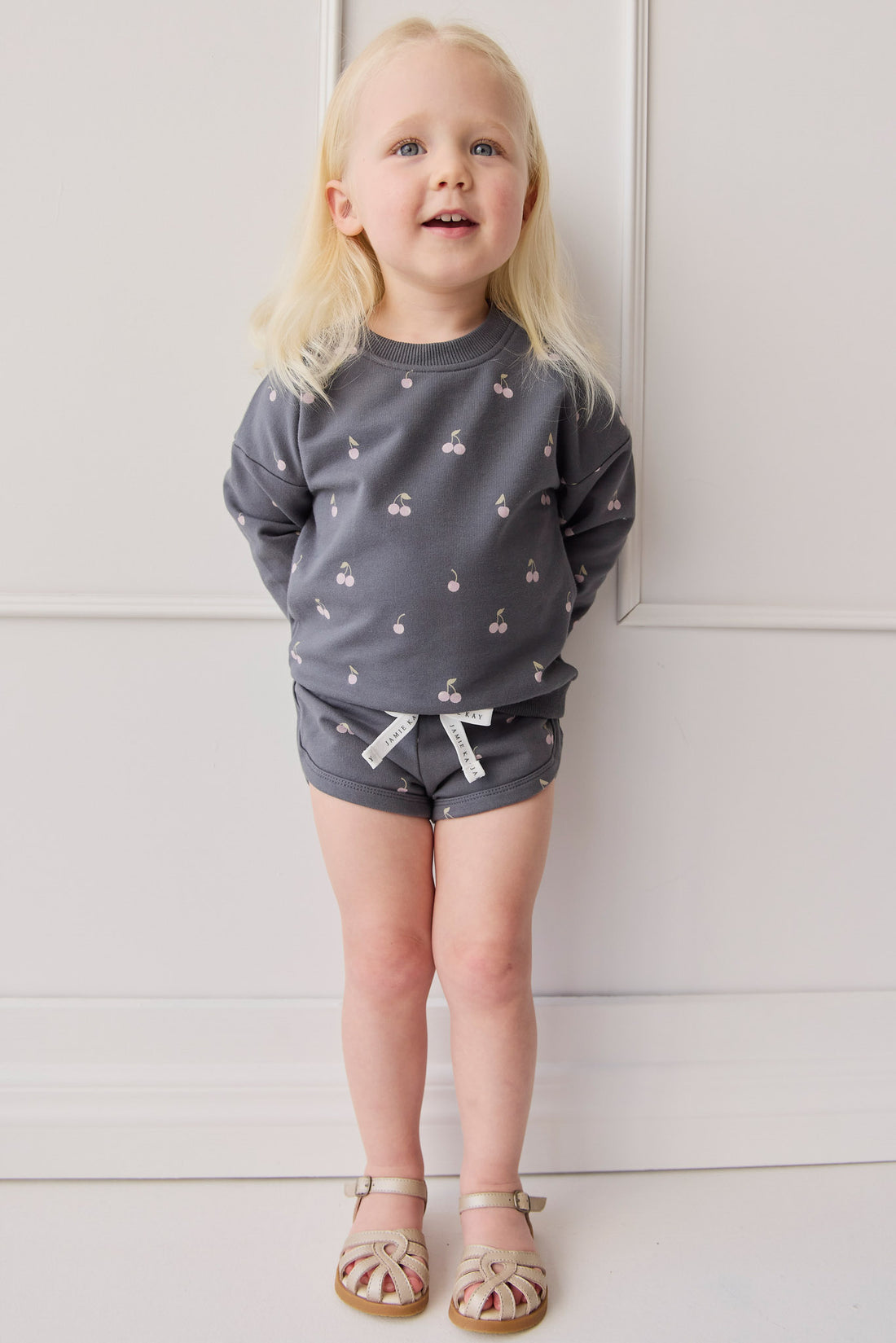 Organic Cotton Ivy Shortie - Cherry Love Lava Childrens Short from Jamie Kay NZ