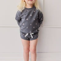 Organic Cotton Ivy Shortie - Cherry Love Lava Childrens Short from Jamie Kay NZ