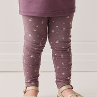 Organic Cotton Everyday Legging - Goldie Huckleberry Large Childrens Legging from Jamie Kay NZ