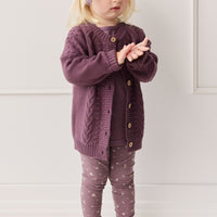 Cable Knit Cardigan - Blackberry Childrens Cardigan from Jamie Kay NZ