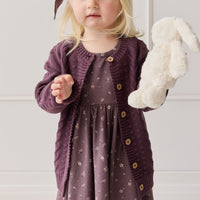 Cable Knit Cardigan - Blackberry Childrens Cardigan from Jamie Kay NZ