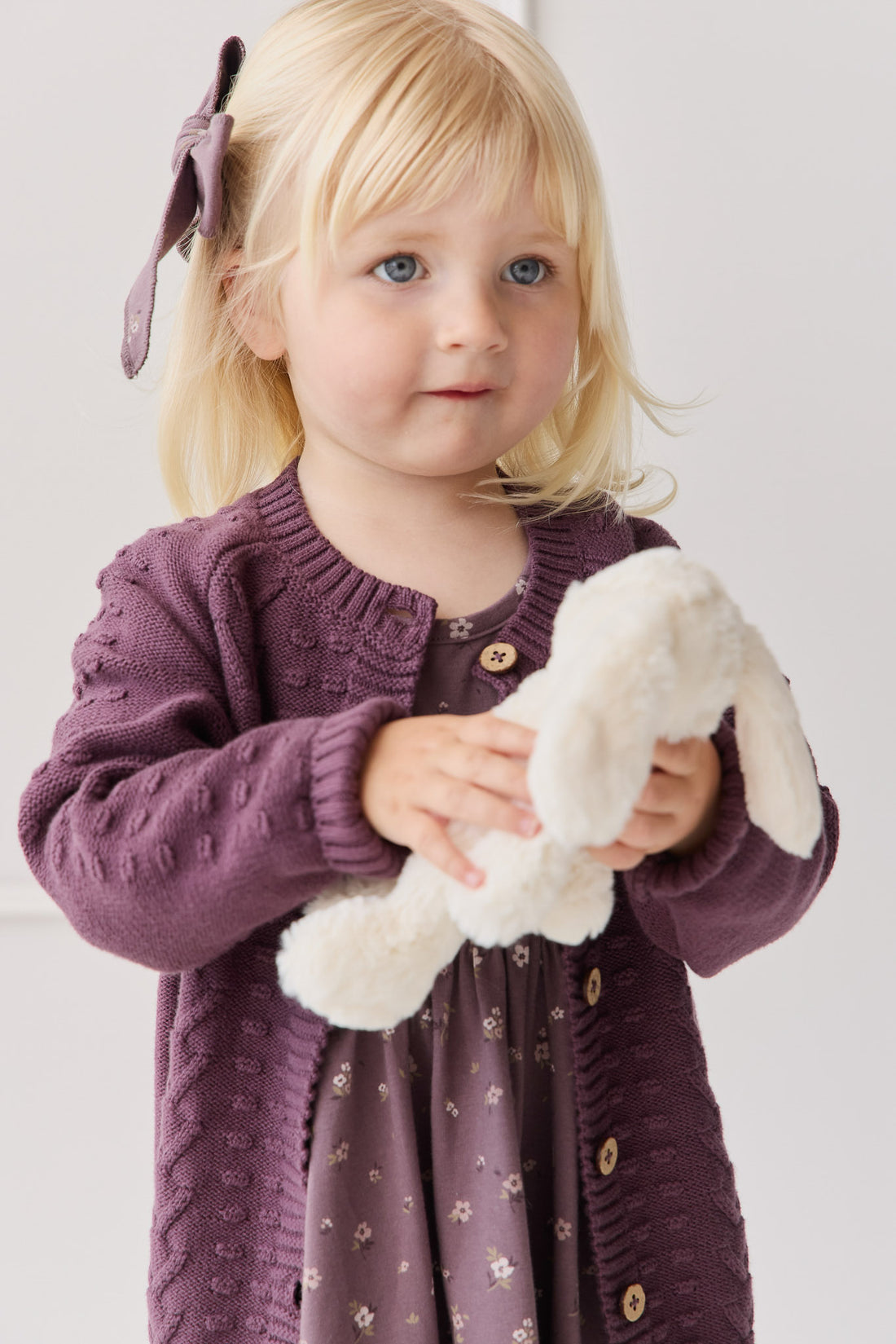 Cable Knit Cardigan - Blackberry Childrens Cardigan from Jamie Kay NZ