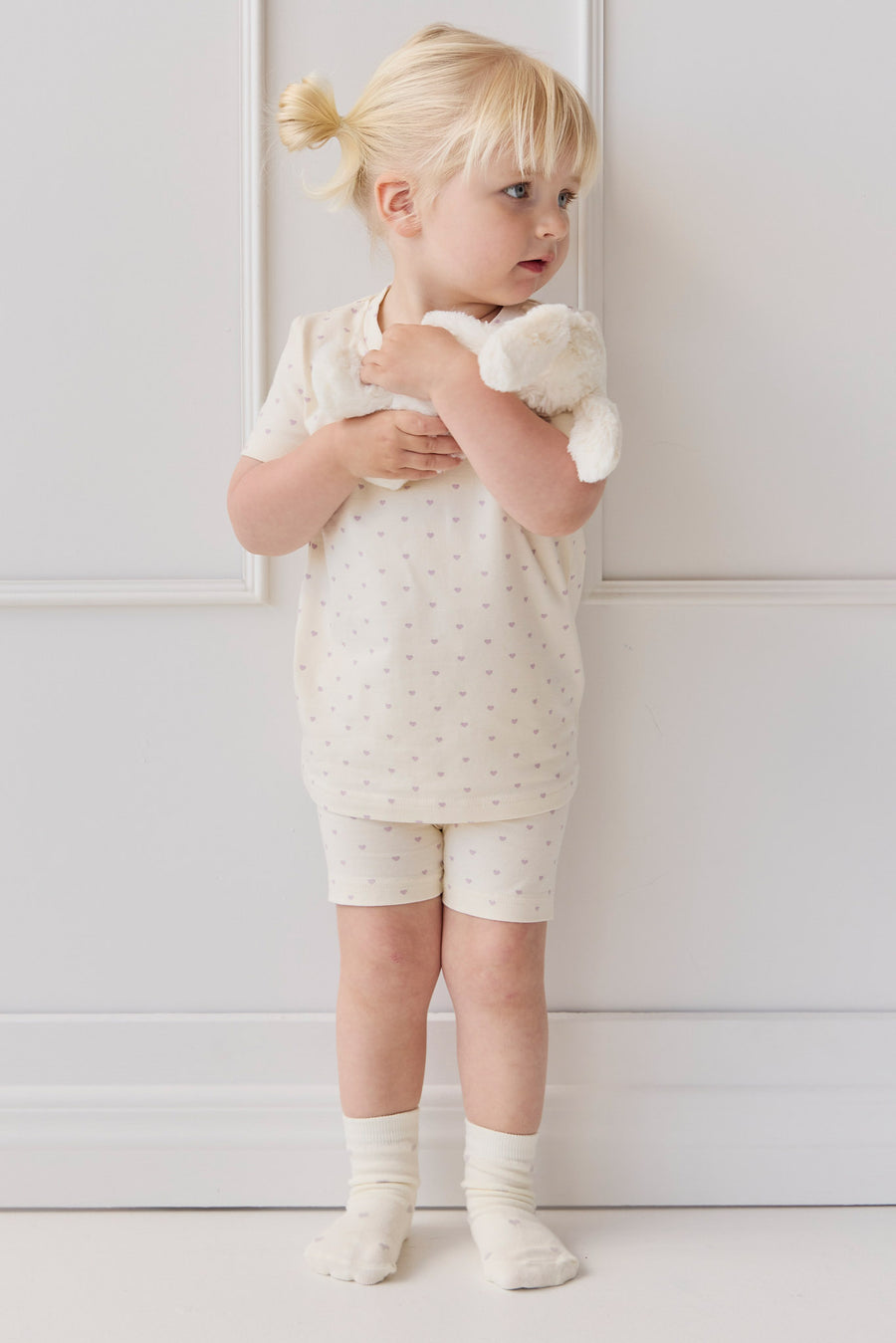 Organic Cotton Skye Short Sleeve Pyjama Set - Mon Amour Vintage Violet Childrens Pyjama from Jamie Kay NZ