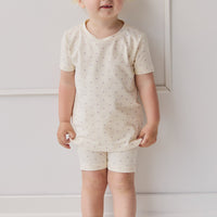 Organic Cotton Skye Short Sleeve Pyjama Set - Mon Amour Vintage Violet Childrens Pyjama from Jamie Kay NZ