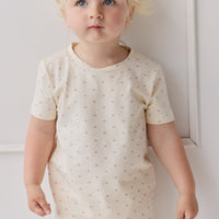 Organic Cotton Skye Short Sleeve Pyjama Set - Mon Amour Vintage Violet Childrens Pyjama from Jamie Kay NZ