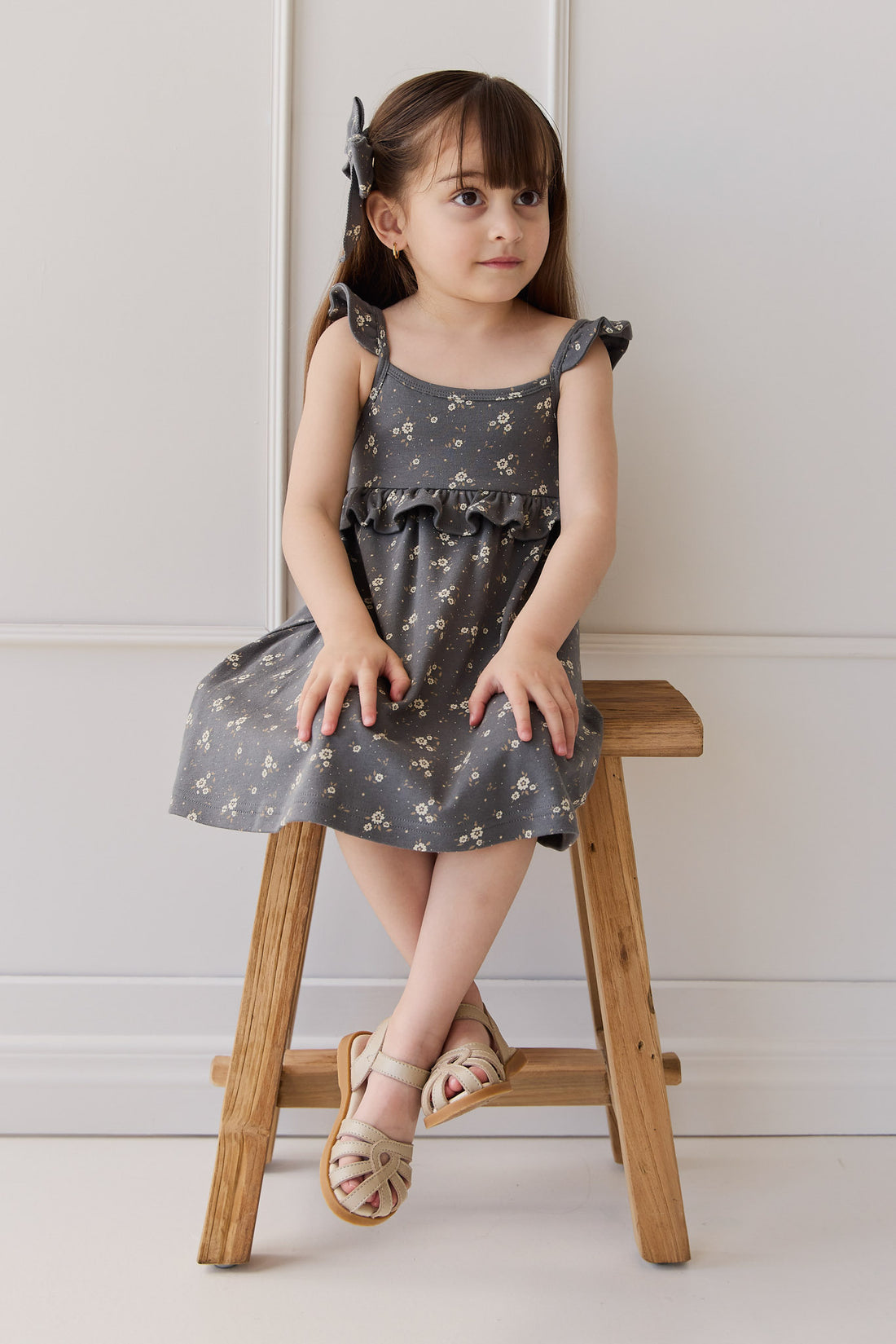 Organic Cotton Molly Dress - Lulu Bloom Lava Childrens Dress from Jamie Kay NZ