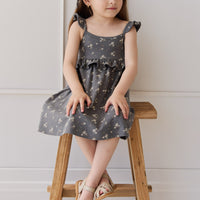 Organic Cotton Molly Dress - Lulu Bloom Lava Childrens Dress from Jamie Kay NZ