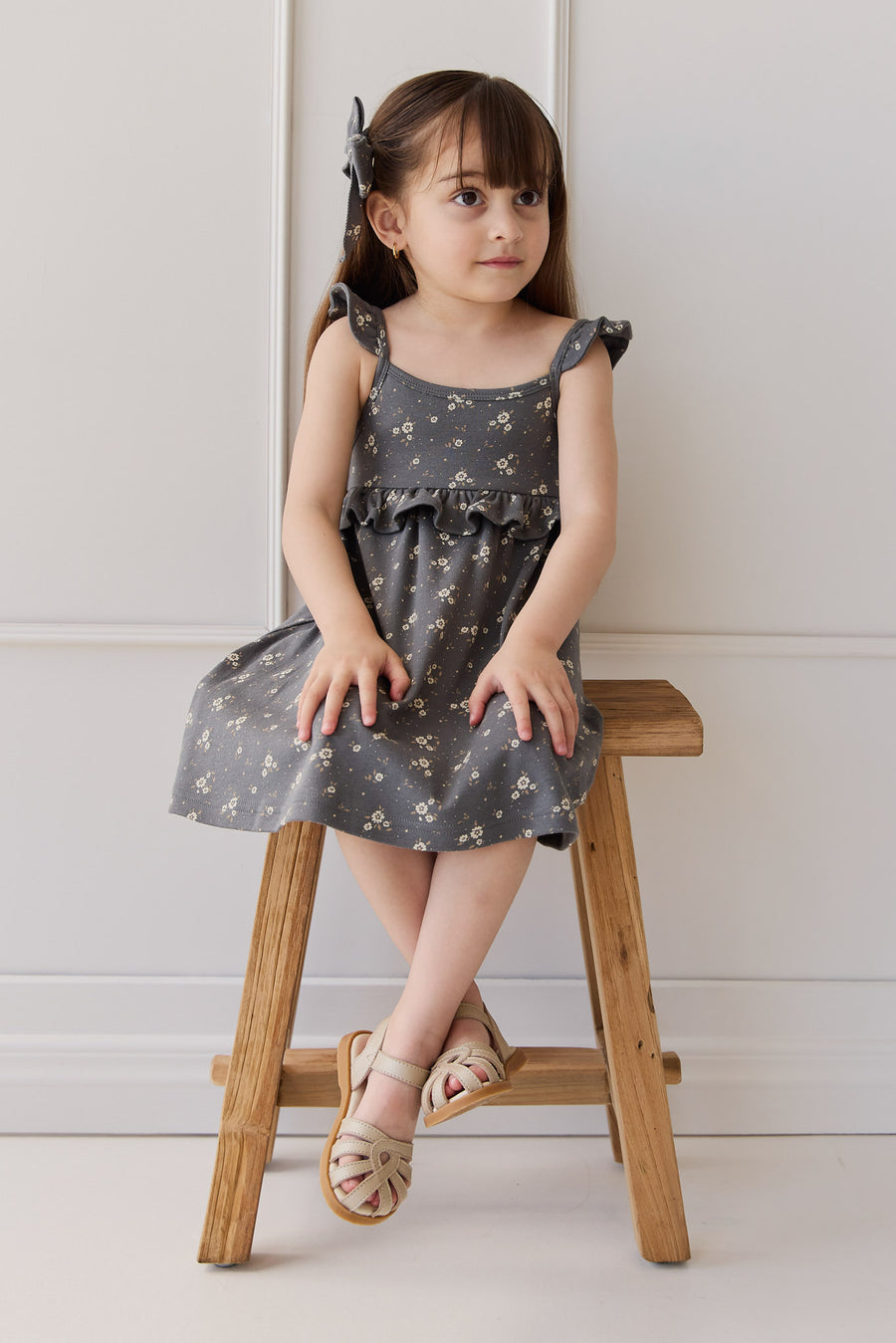 Organic Cotton Molly Dress - Lulu Bloom Lava Childrens Dress from Jamie Kay NZ