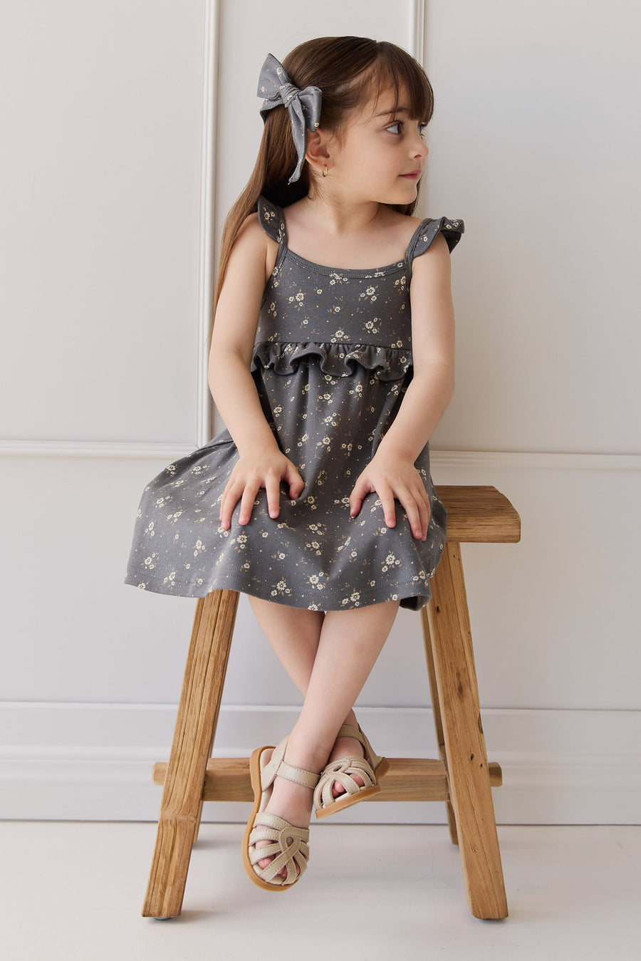 Organic Cotton Molly Dress - Lulu Bloom Lava Childrens Dress from Jamie Kay NZ