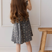 Organic Cotton Molly Dress - Lulu Bloom Lava Childrens Dress from Jamie Kay NZ