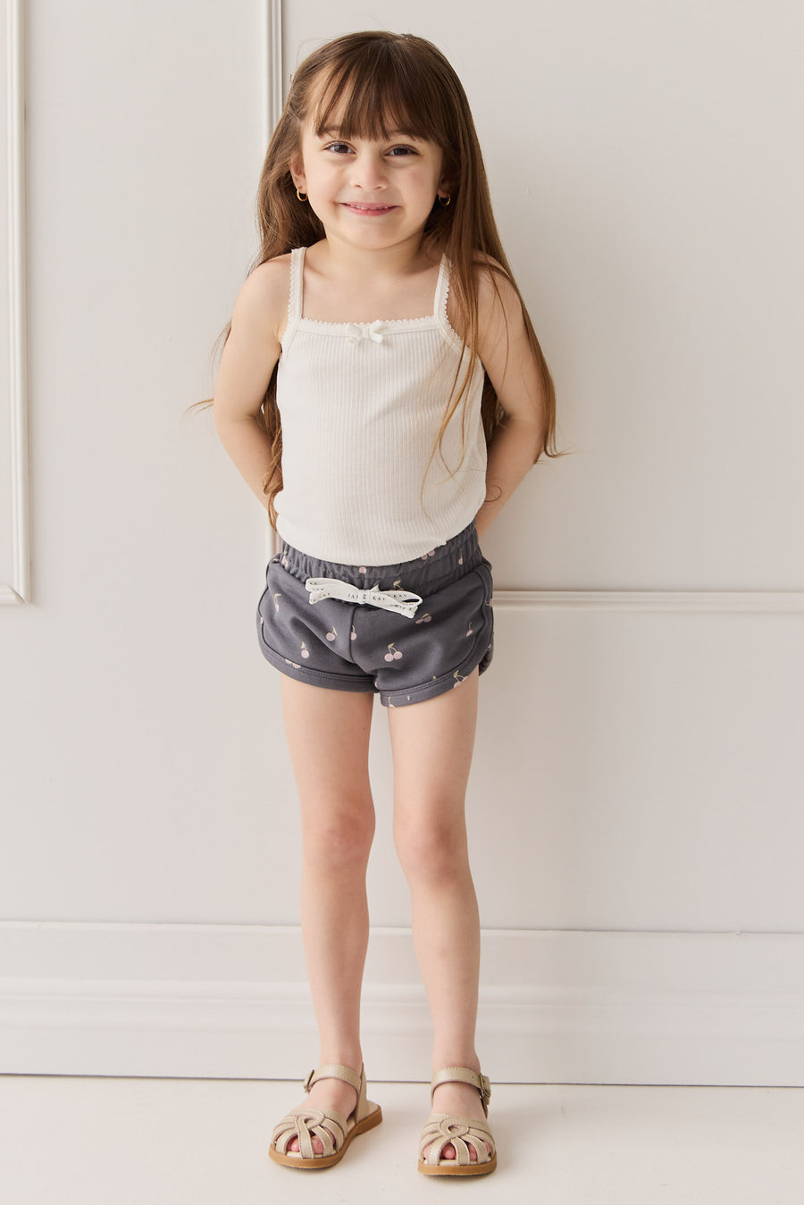 Organic Cotton Ivy Shortie - Cherry Love Lava Childrens Short from Jamie Kay NZ