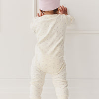 Organic Cotton Reese Zip Onepiece - Mon Amour Vintage Violet Childrens Pyjama from Jamie Kay NZ