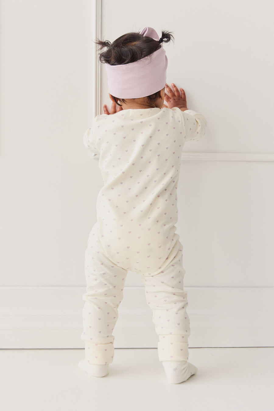 Organic Cotton Reese Zip Onepiece - Mon Amour Vintage Violet Childrens Pyjama from Jamie Kay NZ