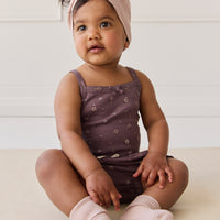 Organic Cotton Bridget Singlet Bodysuit - Goldie Huckleberry Large Childrens Bodysuit from Jamie Kay NZ