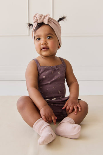 Organic Cotton Bridget Singlet Bodysuit - Goldie Huckleberry Large Childrens Bodysuit from Jamie Kay NZ