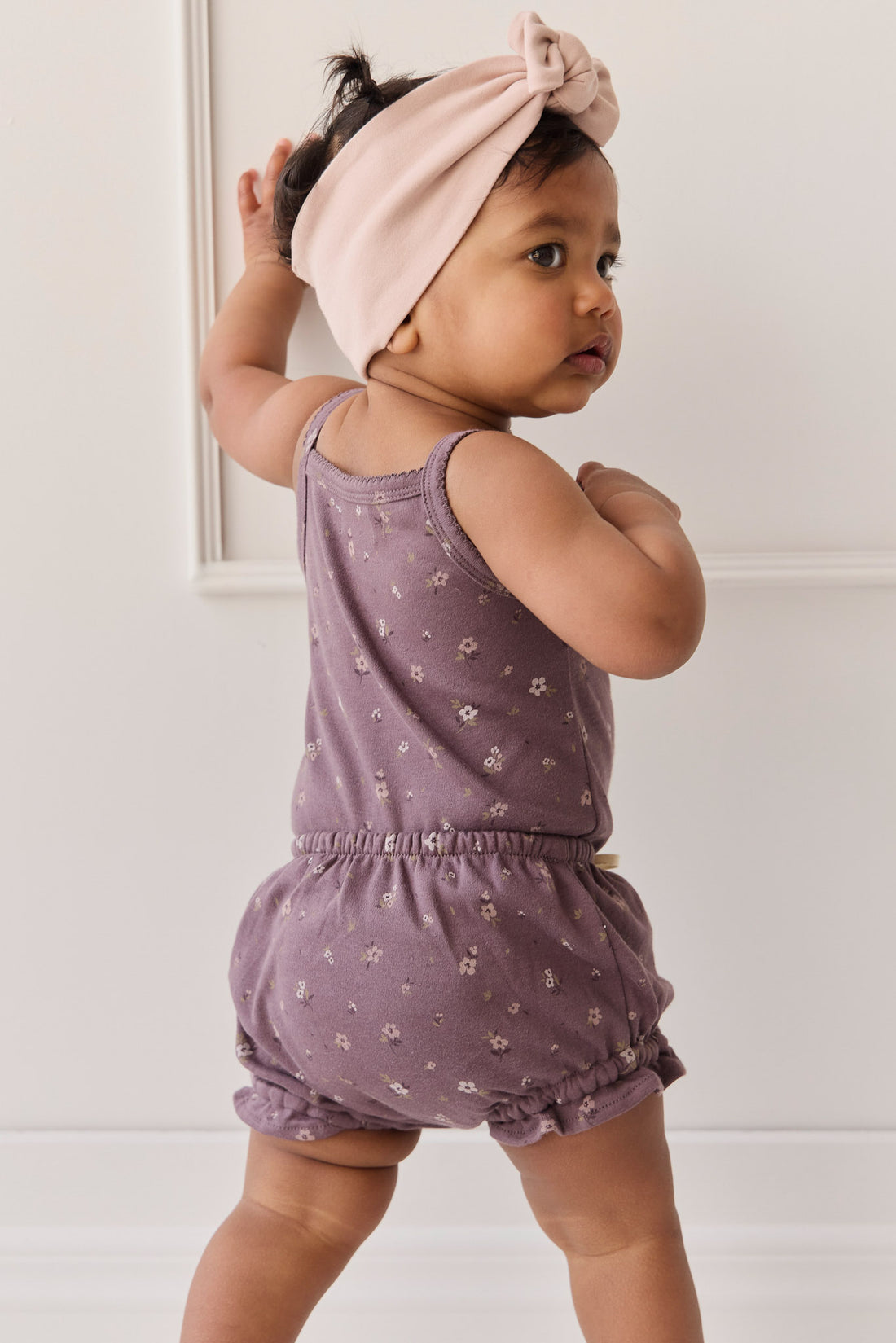 Organic Cotton Bridget Singlet Bodysuit - Goldie Huckleberry Large Childrens Bodysuit from Jamie Kay NZ