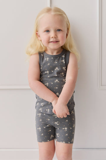 Organic Cotton Molly Singlet - Lulu Bloom Lava Childrens Top from Jamie Kay NZ